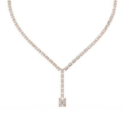 Emerald Cut Lab Grown Tennis Diamond Necklace - HIGHCARAT DIAMONDS