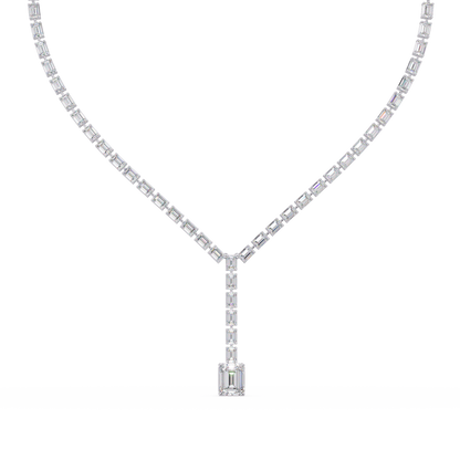 Emerald Cut Lab Grown Tennis Diamond Necklace - HIGHCARAT DIAMONDS