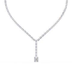 Emerald Cut Lab Grown Tennis Diamond Necklace - HIGHCARAT DIAMONDS
