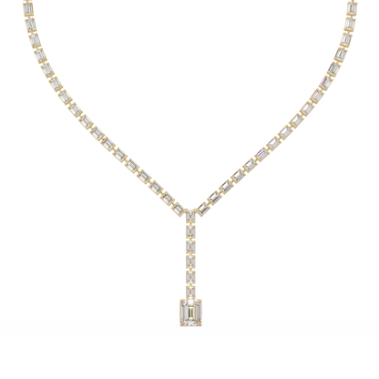 Emerald Cut Lab Grown Tennis Diamond Necklace - HIGHCARAT DIAMONDS