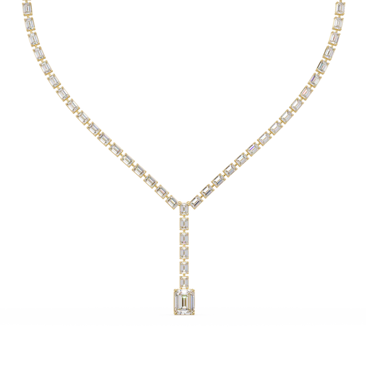 Emerald Cut Lab Grown Tennis Diamond Necklace - HIGHCARAT DIAMONDS