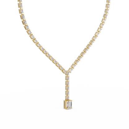 Emerald Cut Lab Grown Tennis Diamond Necklace - HIGHCARAT DIAMONDS