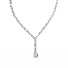 Emerald Cut Lab Grown Tennis Diamond Necklace - HIGHCARAT DIAMONDS