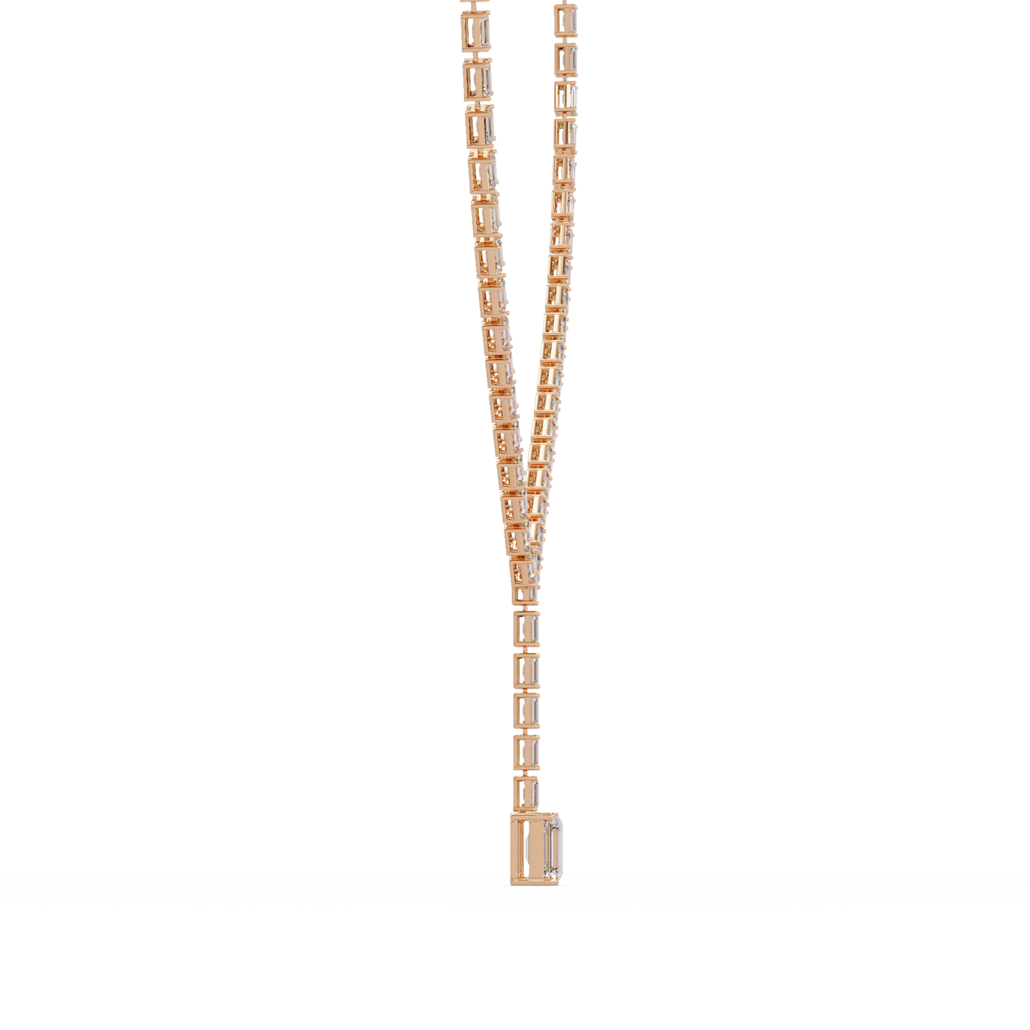 Emerald Cut Lab Grown Tennis Diamond Necklace - HIGHCARAT DIAMONDS