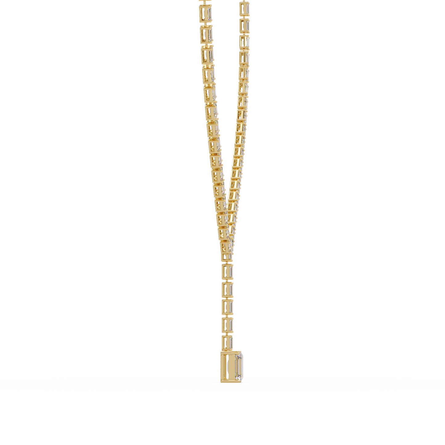Emerald Cut Lab Grown Tennis Diamond Necklace - HIGHCARAT DIAMONDS