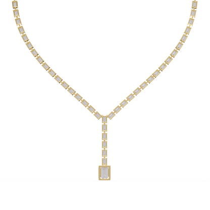 Emerald Cut Lab Grown Tennis Diamond Necklace - HIGHCARAT DIAMONDS