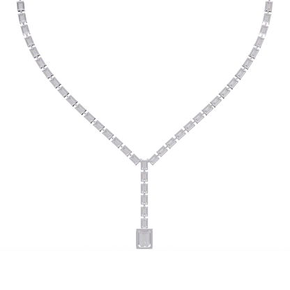 Emerald Cut Lab Grown Tennis Diamond Necklace - HIGHCARAT DIAMONDS