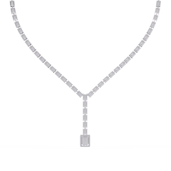 Emerald Cut Lab Grown Tennis Diamond Necklace - HIGHCARAT DIAMONDS