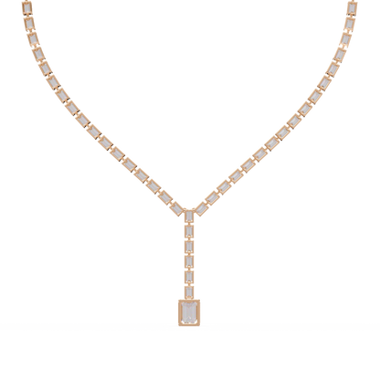 Emerald Cut Lab Grown Tennis Diamond Necklace - HIGHCARAT DIAMONDS