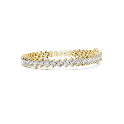 Vintage 14.7 Ct Round Cut White Colorless Diamond Prong Set Minimalist Stacking Party Wear Tennis Bracelets - HIGHCARAT DIAMONDS