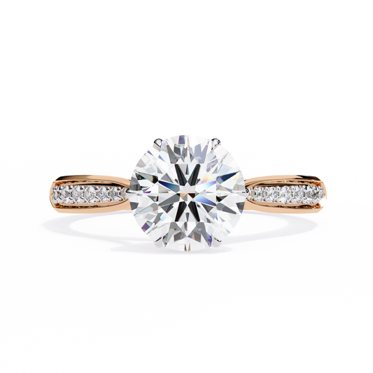 Emerald Cut Lab grown Diamond Halo Accented Engagement Ring - HIGHCARAT DIAMONDS