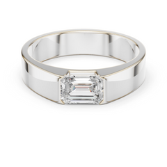 1 stone Solitaire Emerald Shapes Lab Grown Diamond For stunning Elegance Men's Ring - HIGHCARAT DIAMONDS