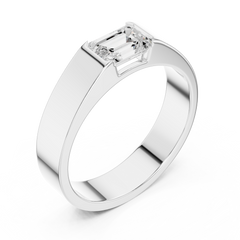 1 stone Solitaire Emerald Shapes Lab Grown Diamond For stunning Elegance Men's Ring - HIGHCARAT DIAMONDS