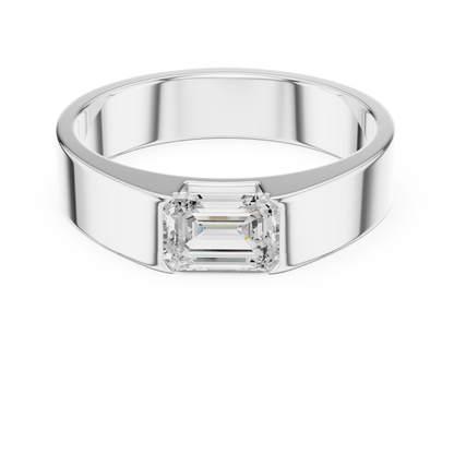 1 stone Solitaire Emerald Shapes Lab Grown Diamond For stunning Elegance Men's Ring - HIGHCARAT DIAMONDS