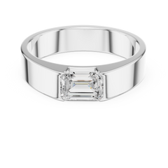 1 stone Solitaire Emerald Shapes Lab Grown Diamond For stunning Elegance Men's Ring - HIGHCARAT DIAMONDS