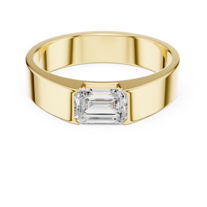 1 stone Solitaire Emerald Shapes Lab Grown Diamond For stunning Elegance Men's Ring - HIGHCARAT DIAMONDS