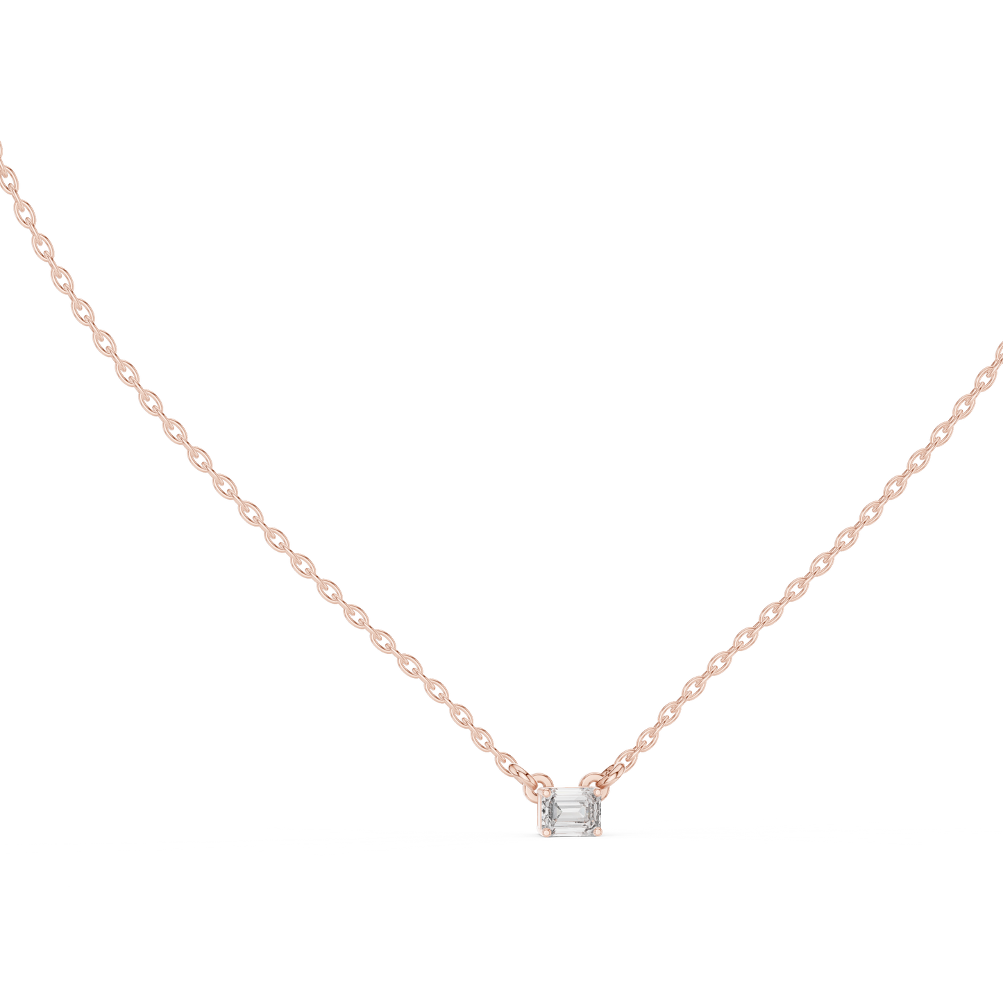 Emerald Shape Vintage 14k Solid Gold Diamond Pendant For Women Daily Wear - HIGHCARAT DIAMONDS