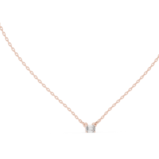 Emerald Shape Vintage 14k Solid Gold Diamond Pendant For Women Daily Wear - HIGHCARAT DIAMONDS