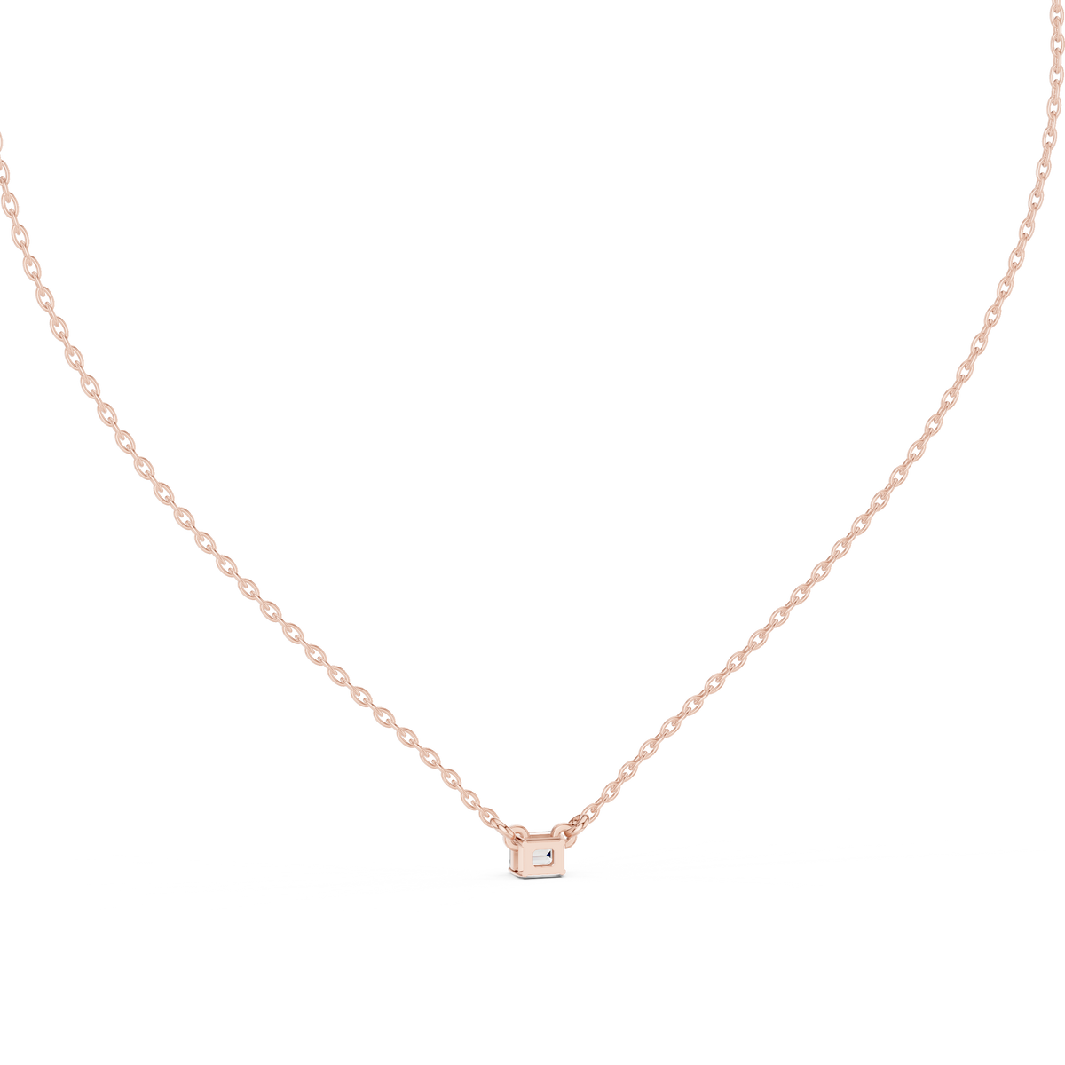 Emerald Shape Vintage 14k Solid Gold Diamond Pendant For Women Daily Wear - HIGHCARAT DIAMONDS