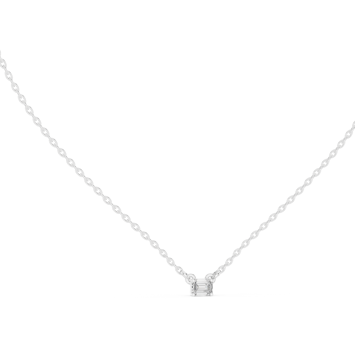 Emerald Shape Vintage 14k Solid Gold Diamond Pendant For Women Daily Wear - HIGHCARAT DIAMONDS