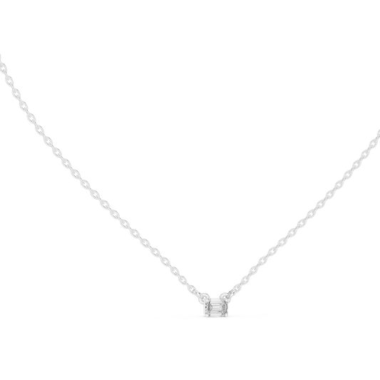 Emerald Shape Vintage 14k Solid Gold Diamond Pendant For Women Daily Wear - HIGHCARAT DIAMONDS