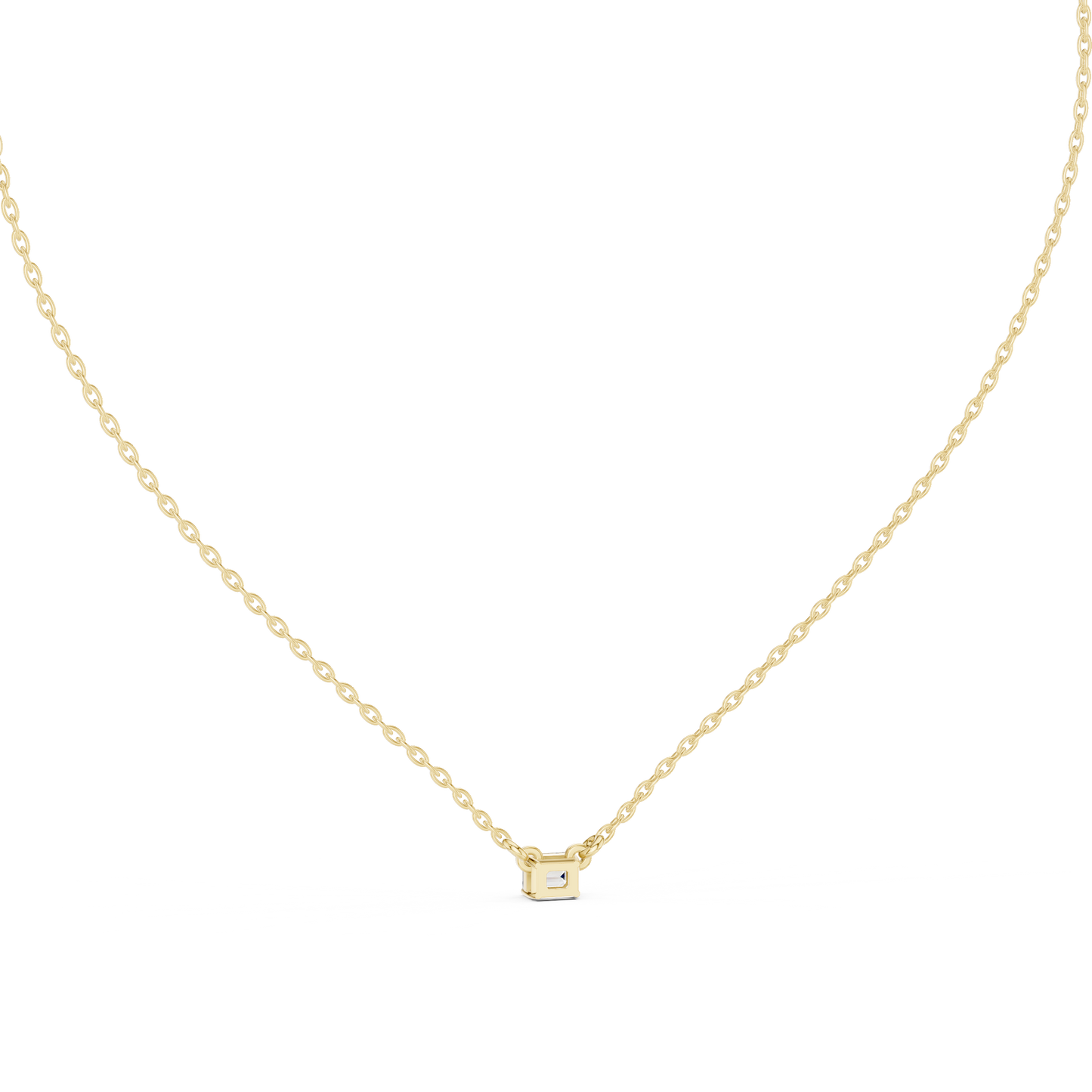 Emerald Shape Vintage 14k Solid Gold Diamond Pendant For Women Daily Wear - HIGHCARAT DIAMONDS