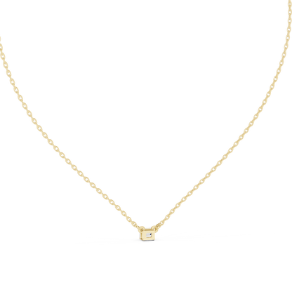 Emerald Shape Vintage 14k Solid Gold Diamond Pendant For Women Daily Wear - HIGHCARAT DIAMONDS