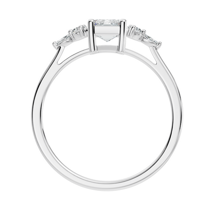 1.07Ct Emerald, Marquise and Round Cut Lab Grown Diamond Vintage Classic Engagement Ring For Her - HIGHCARAT DIAMONDS