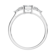 1.07Ct Emerald, Marquise and Round Cut Lab Grown Diamond Vintage Classic Engagement Ring For Her - HIGHCARAT DIAMONDS