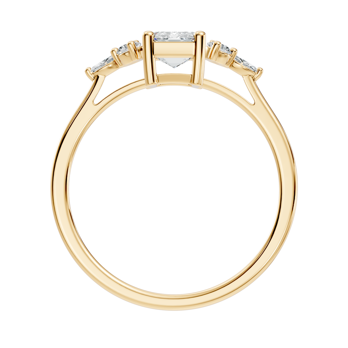 1.07Ct Emerald, Marquise and Round Cut Lab Grown Diamond Vintage Classic Engagement Ring For Her - HIGHCARAT DIAMONDS