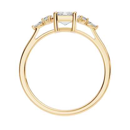 1.07Ct Emerald, Marquise and Round Cut Lab Grown Diamond Vintage Classic Engagement Ring For Her - HIGHCARAT DIAMONDS