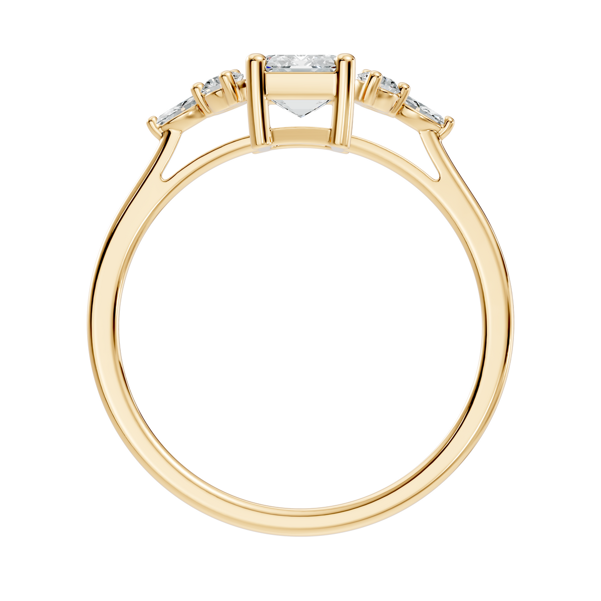 1.07Ct Emerald, Marquise and Round Cut Lab Grown Diamond Vintage Classic Engagement Ring For Her - HIGHCARAT DIAMONDS