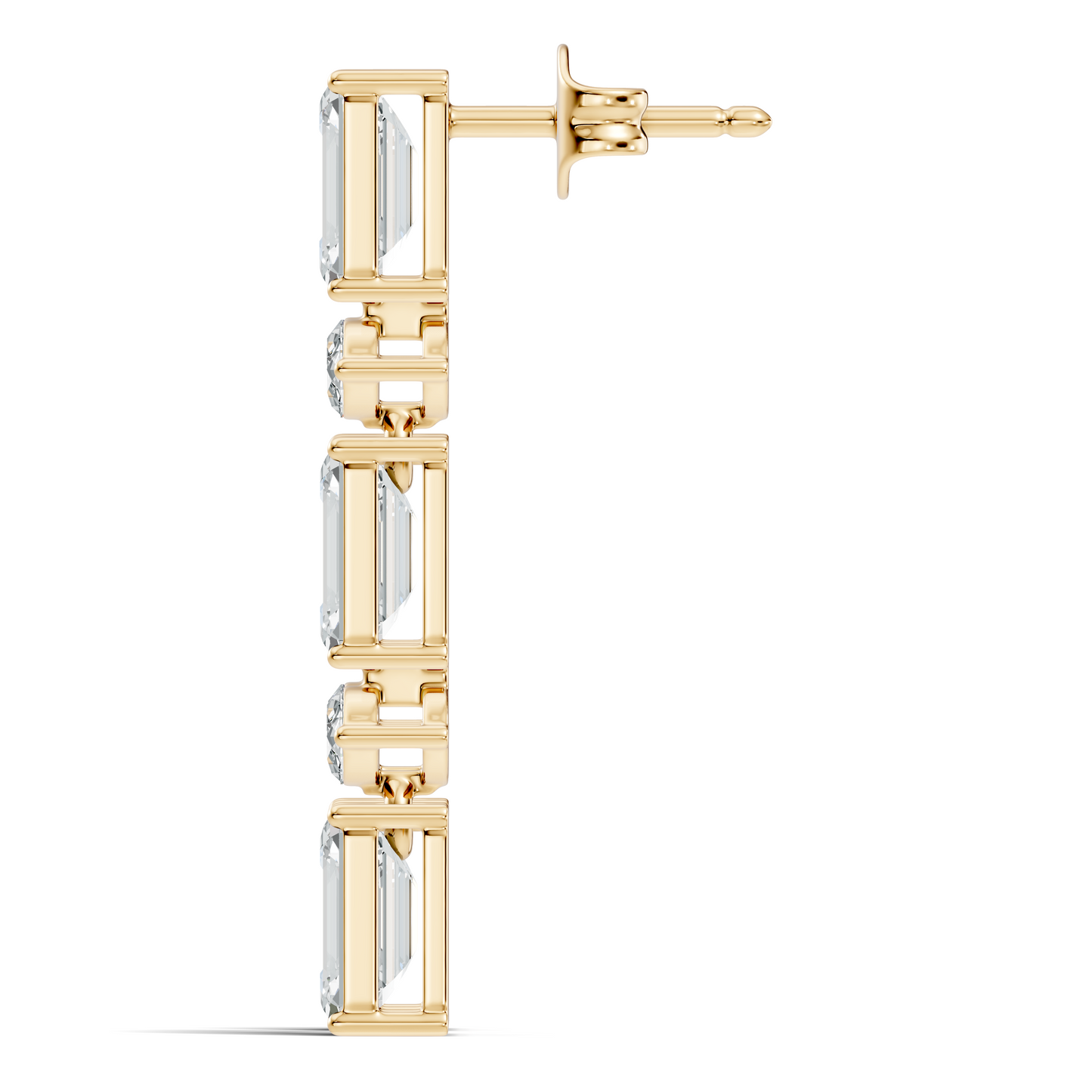 Marquise And Emerald Cut Labgrown Diamond Linear Drop Dangling Earring Classic Elegance For Her - HIGHCARAT DIAMONDS