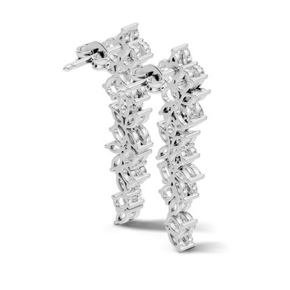 1.75 CT Oval Marquise Cut Diamond Cluster Stud Earrings In 14K Solid Gold - HIGHCARAT DIAMONDS