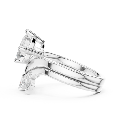 Emerald, Oval & Round Shape Lab grown Diamond unique Shape Different Classic Diamond Ring For Her Women