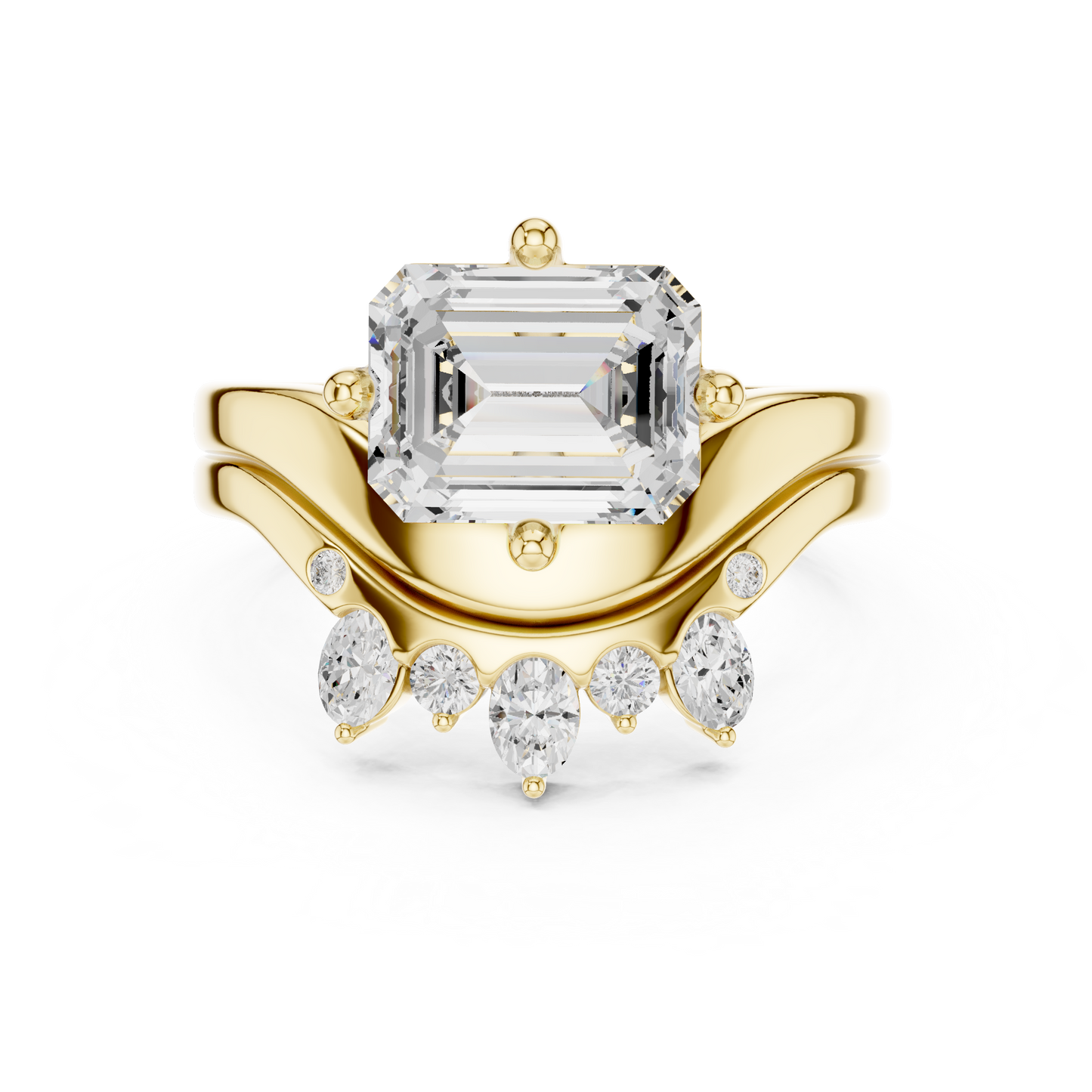 Emerald, Oval & Round Shape Lab grown Diamond unique Shape Different Classic Diamond Ring For Her Women