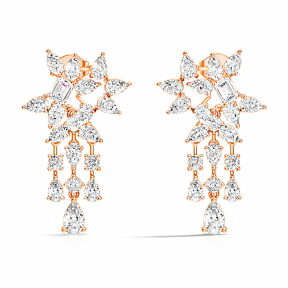 3.42 Carat Lab-Grown Pear & Round Diamond Cluster Earrings for Women Perfect Party Wear - HIGHCARAT DIAMONDS