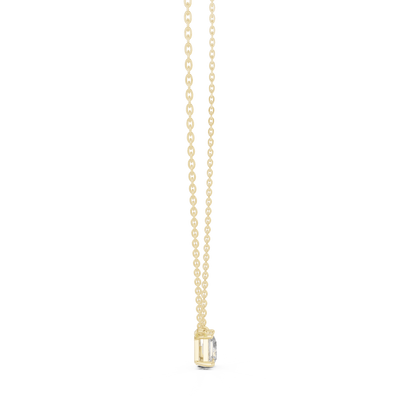 Emerald & Pear Shape 2 Stone Solitaire  Lab Grown 18k Solid Gold Diamond Pendant For Her