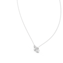 Emerald and Pear Lab Grown Diamond Solitaire Pendant Top View