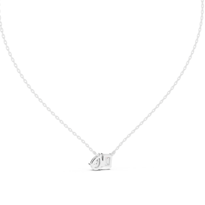 Emerald & Pear Shape 2 Stone Solitaire  Lab Grown 18k Solid Gold Diamond Pendant For Her - HIGHCARAT DIAMONDS