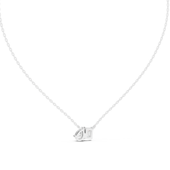 Emerald and Pear Diamond Pendant Side Profile Showing Setting