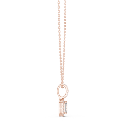 Emerald & Round  Shape Lab Grown Minimalist Sparkling Diamond Pendant For Her - HIGHCARAT DIAMONDS