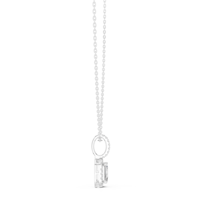 Emerald & Round  Shape Lab Grown Minimalist Sparkling Diamond Pendant For Her - HIGHCARAT DIAMONDS
