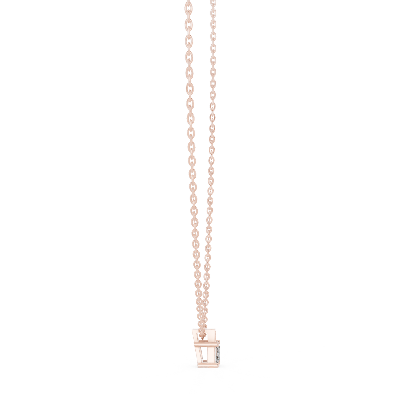 Stunning 10k Solid Rose Gold Round & Emerald Shape Lab Grown Ethically wear Diamond Pendant For Her - HIGHCARAT DIAMONDS