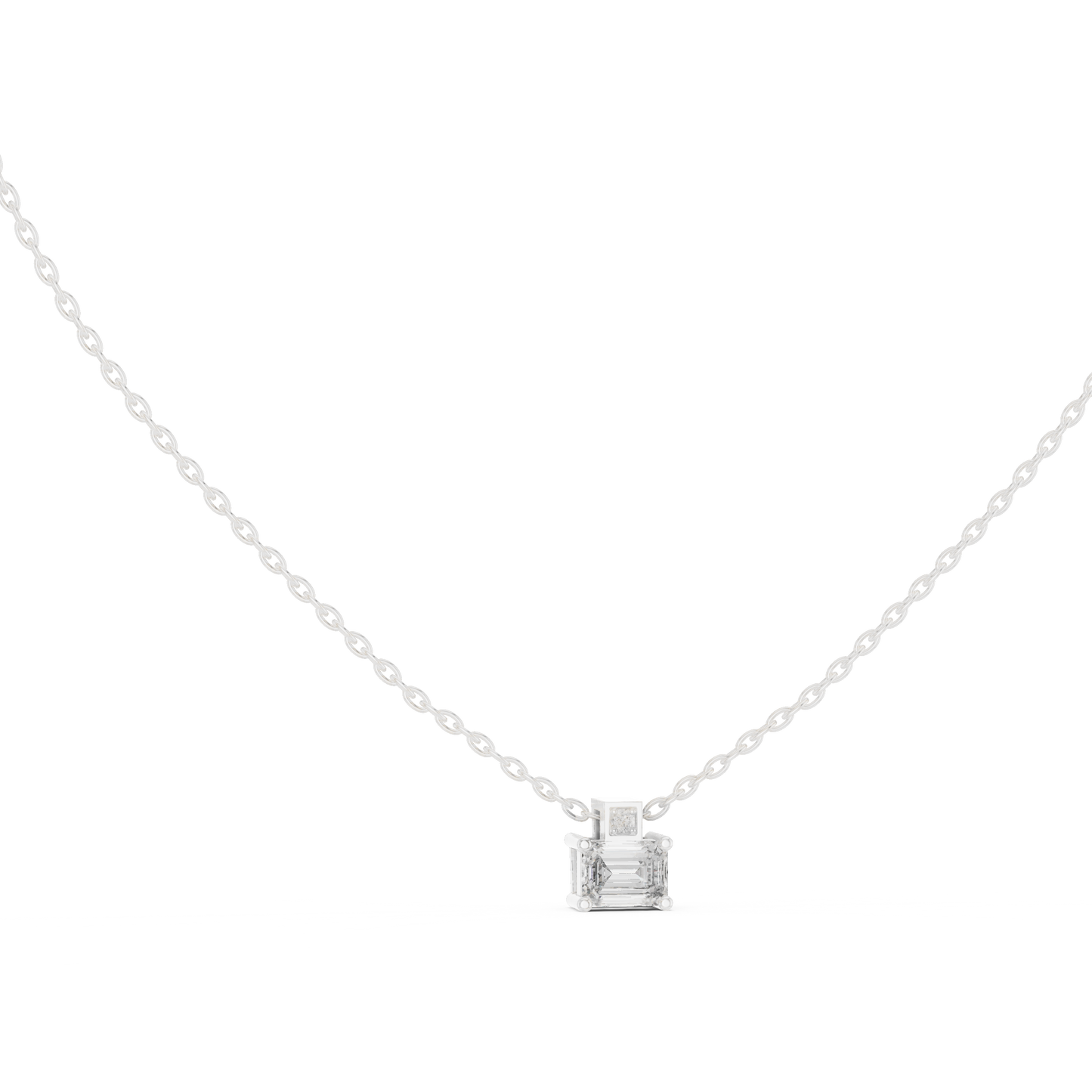 Stunning 10k Solid Rose Gold Round & Emerald Shape Lab Grown Ethically wear Diamond Pendant For Her - HIGHCARAT DIAMONDS