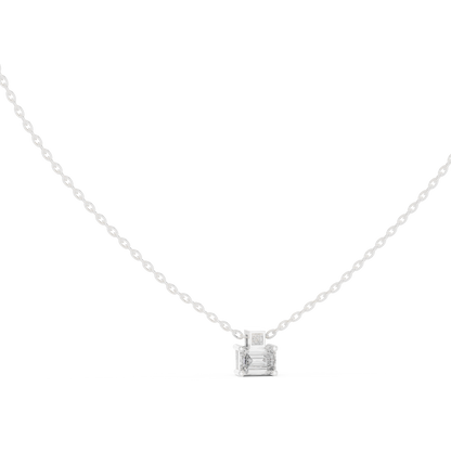 Stunning 10k Solid Rose Gold Round & Emerald Shape Lab Grown Ethically wear Diamond Pendant For Her - HIGHCARAT DIAMONDS