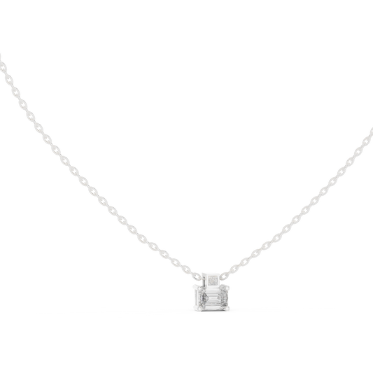 Stunning 10k Solid Rose Gold Round & Emerald Shape Lab Grown Ethically wear Diamond Pendant For Her - HIGHCARAT DIAMONDS