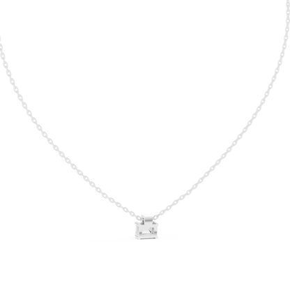 Stunning 10k Solid Rose Gold Round & Emerald Shape Lab Grown Ethically wear Diamond Pendant For Her - HIGHCARAT DIAMONDS