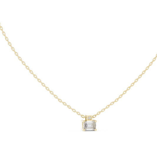 Stunning 10k Solid Rose Gold Round & Emerald Shape Lab Grown Ethically wear Diamond Pendant For Her - HIGHCARAT DIAMONDS