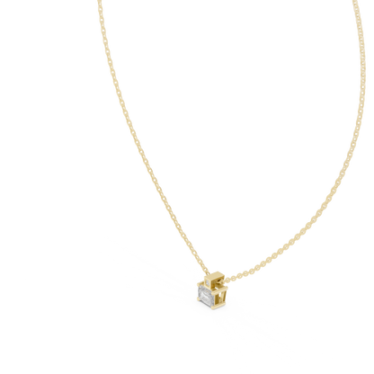 Stunning 10k Solid Rose Gold Round & Emerald Shape Lab Grown Ethically wear Diamond Pendant For Her - HIGHCARAT DIAMONDS